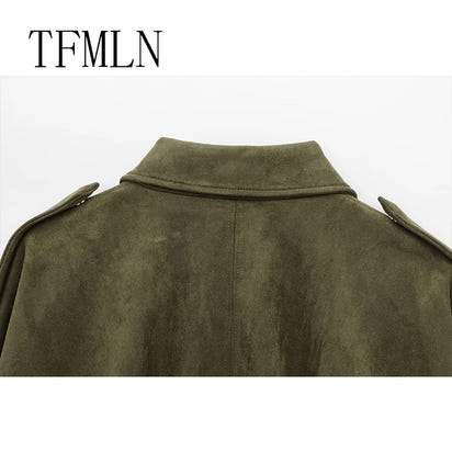 Chic Suede Cropped Bomber Jacket™