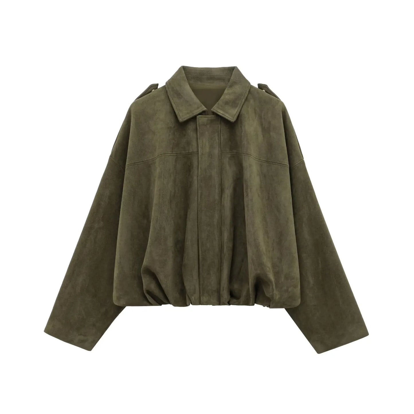 Chic Suede Cropped Bomber Jacket™