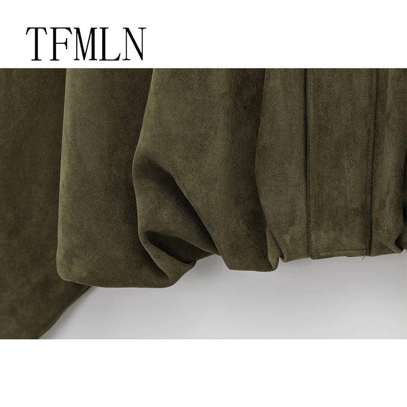 Chic Suede Cropped Bomber Jacket™