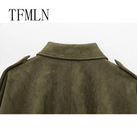 Chic Suede Cropped Bomber Jacket™